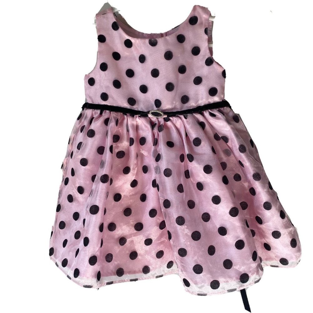 Youngland pink polka dot sundress dress formal Easter wedding babyβ girl 2T